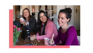 Three women socialising together